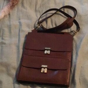 Pre-owned genuine leather cross-body bag